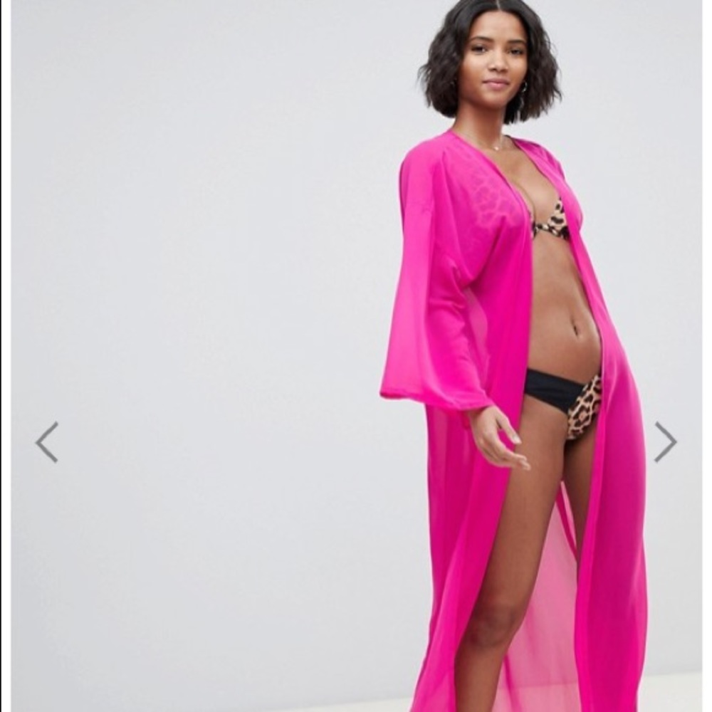 COPY - Pink South Beach kimono / swimsuit cover up